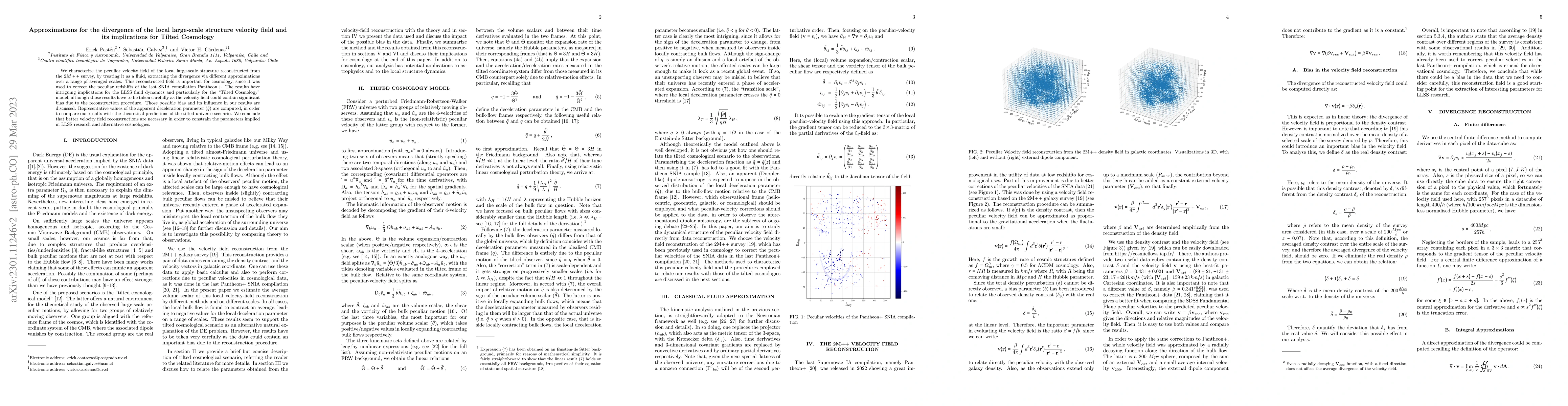 Thumbnail for Approximations for the divergence of the local large-scale structure
  velocity field and its implications for Tilted Cosmology