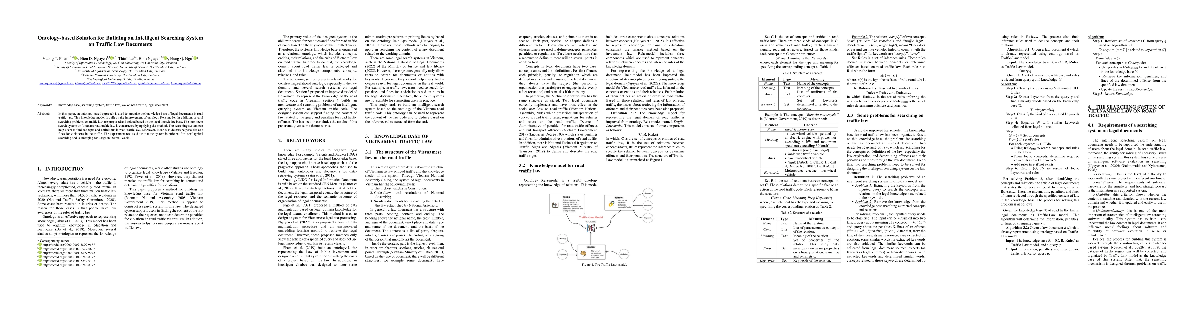 Thumbnail for Ontology-based Solution for Building an Intelligent Searching System on
  Traffic Law Documents