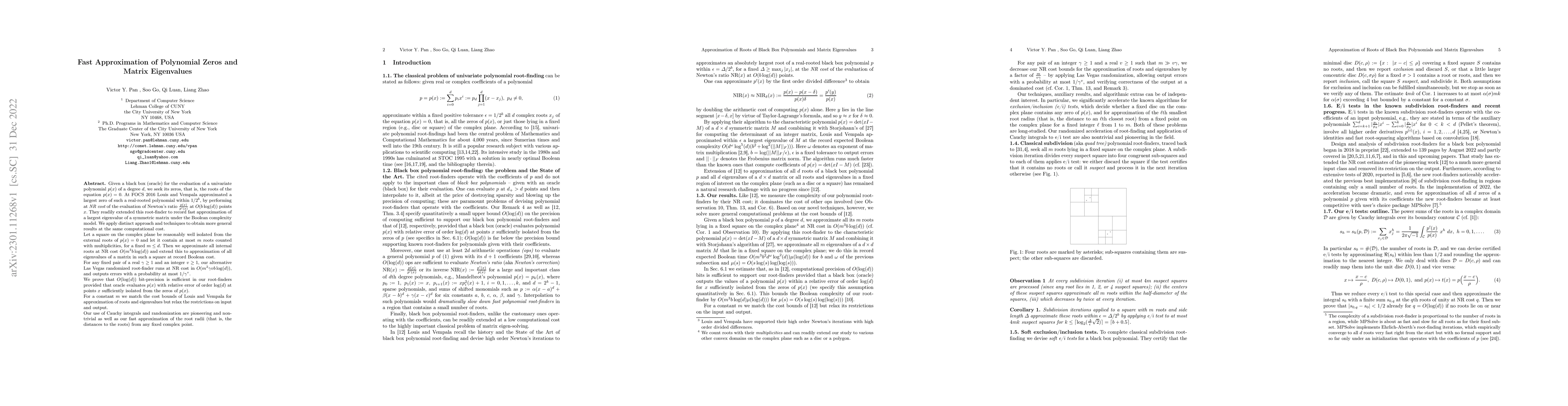 Thumbnail for Fast Approximation of Polynomial Zeros and Matrix Eigenvalues