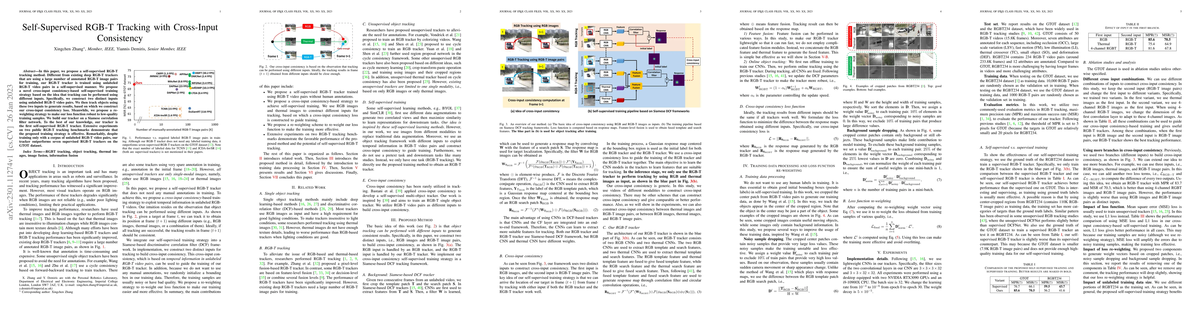 Thumbnail for Self-Supervised RGB-T Tracking with Cross-Input Consistency
