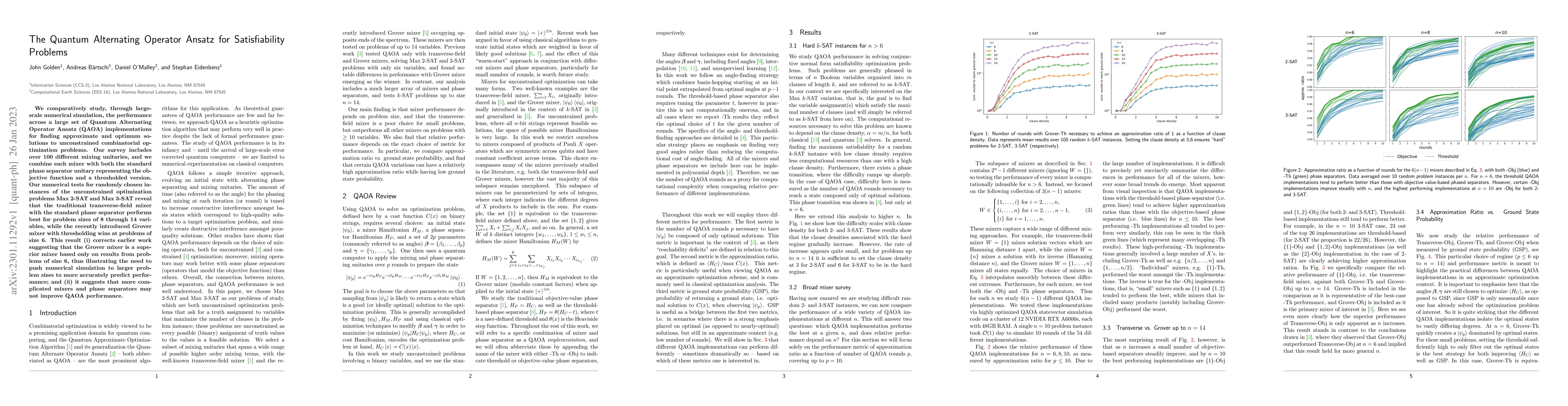 Thumbnail for The Quantum Alternating Operator Ansatz for Satisfiability Problems