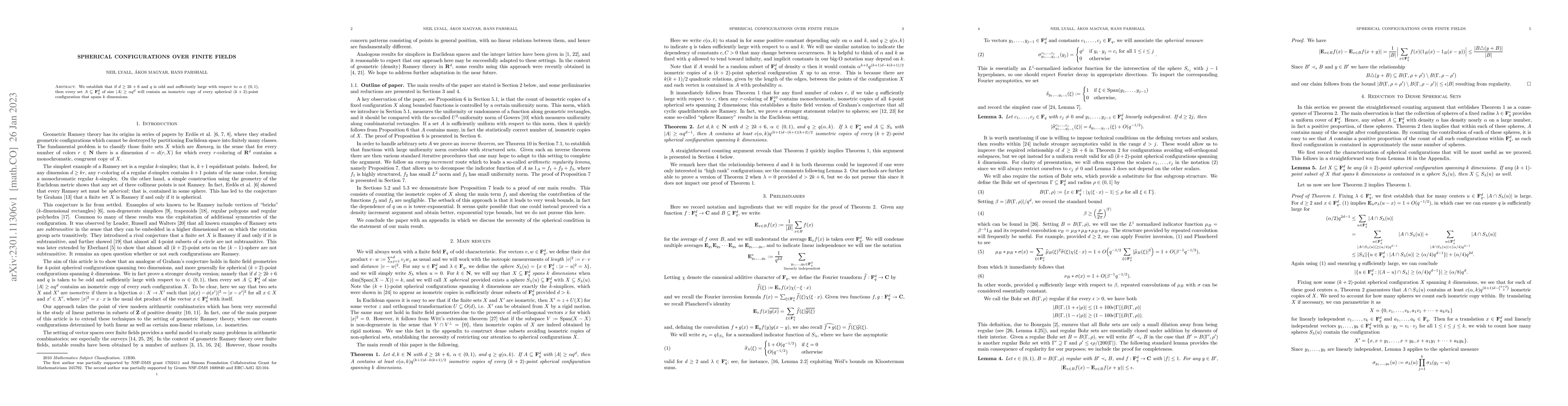Thumbnail for Spherical Configurations over Finite Fields