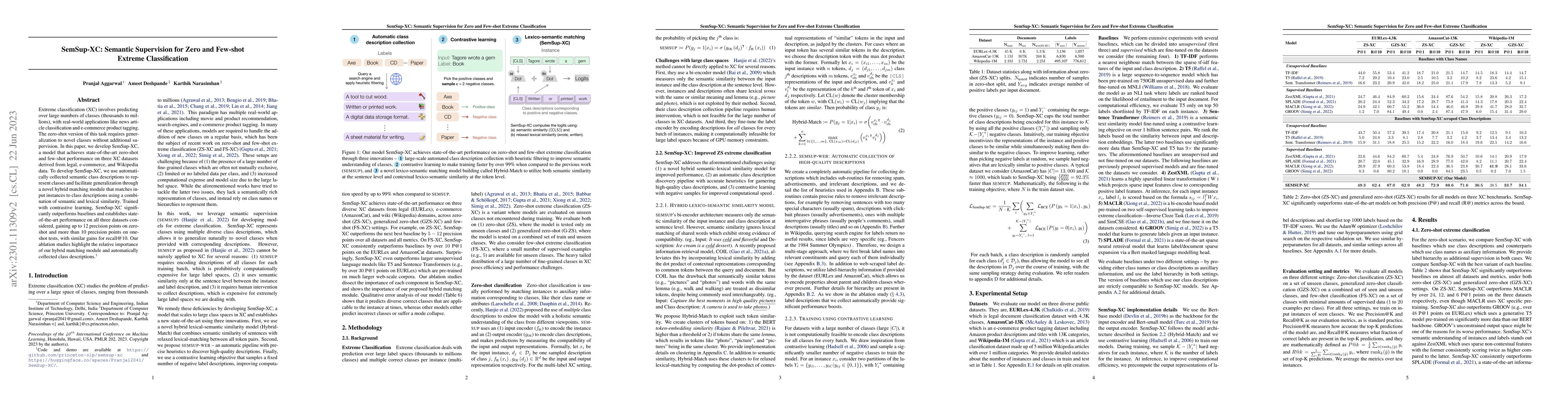 Thumbnail for SemSup-XC: Semantic Supervision for Zero and Few-shot Extreme
  Classification