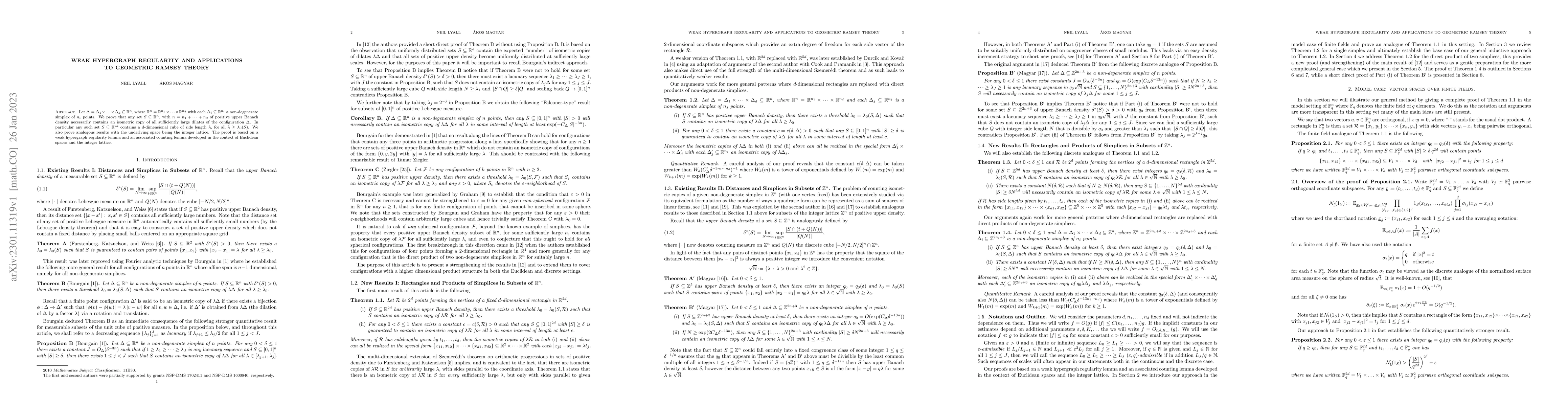 Thumbnail for Weak hypergraph regularity and applications to geometric Ramsey theory