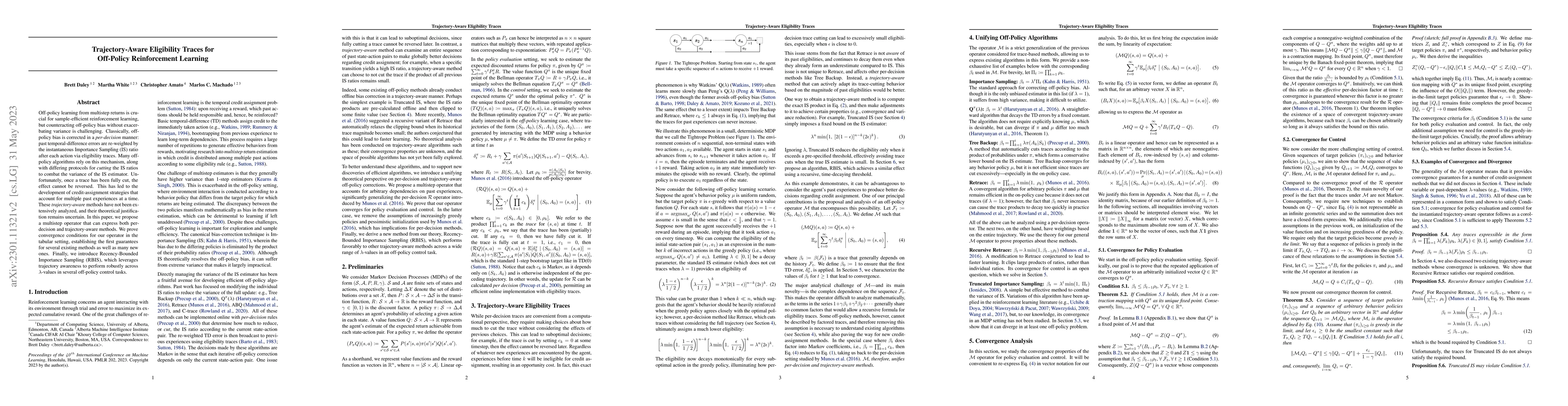 Thumbnail for Trajectory-Aware Eligibility Traces for Off-Policy Reinforcement
  Learning