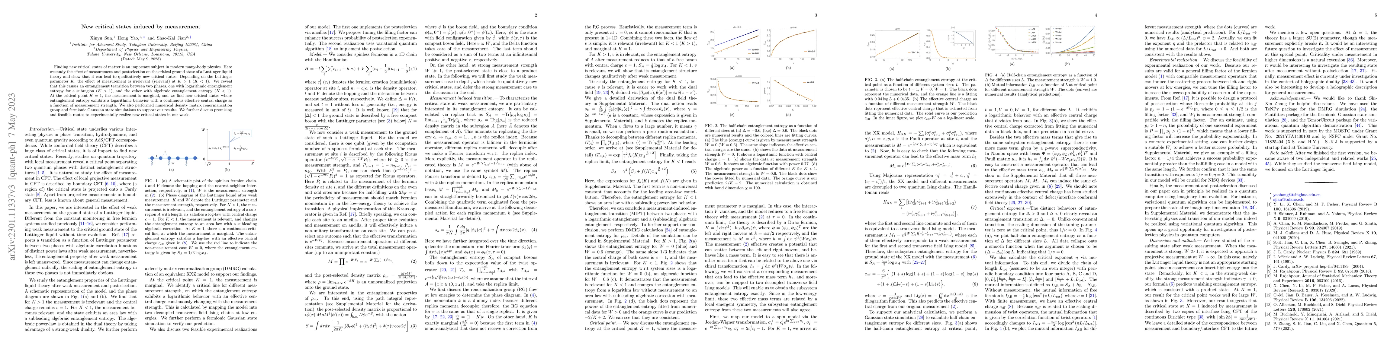 Thumbnail for New critical states induced by measurement