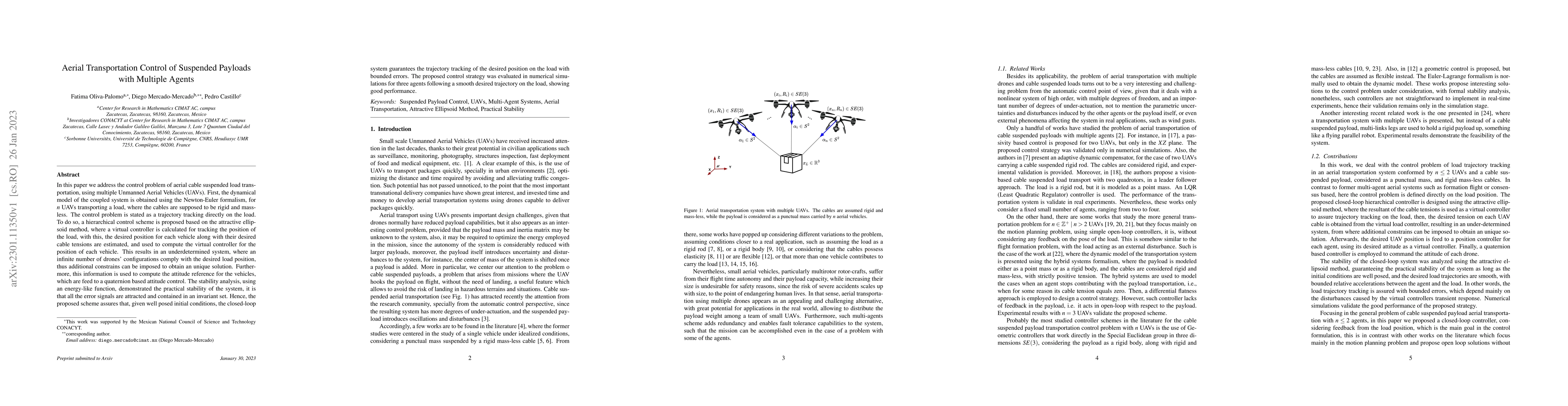 Thumbnail for Aerial Transportation Control of Suspended Payloads with Multiple Agents