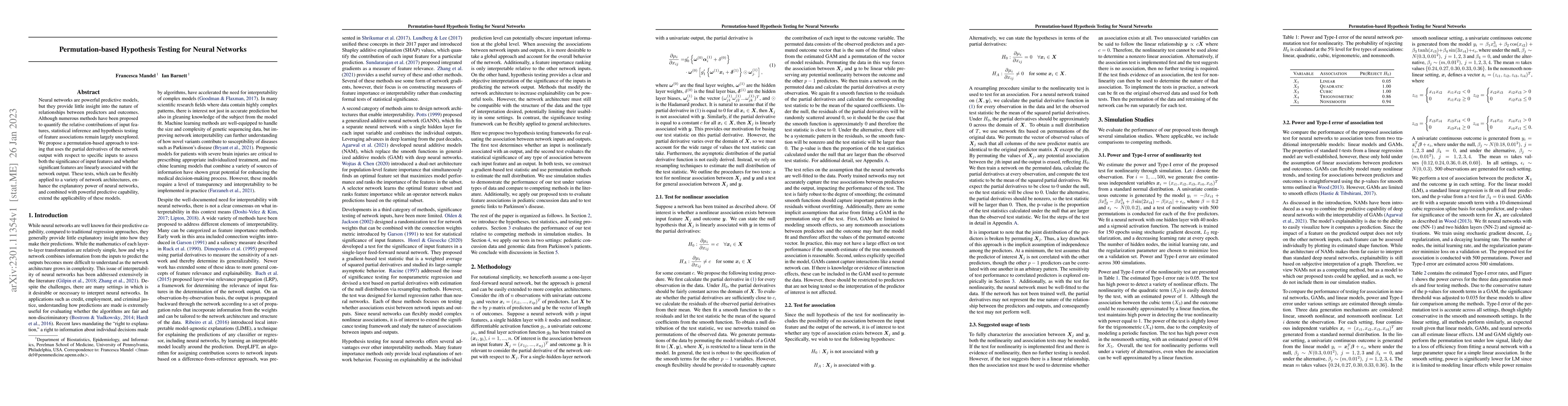 Thumbnail for Permutation-based Hypothesis Testing for Neural Networks