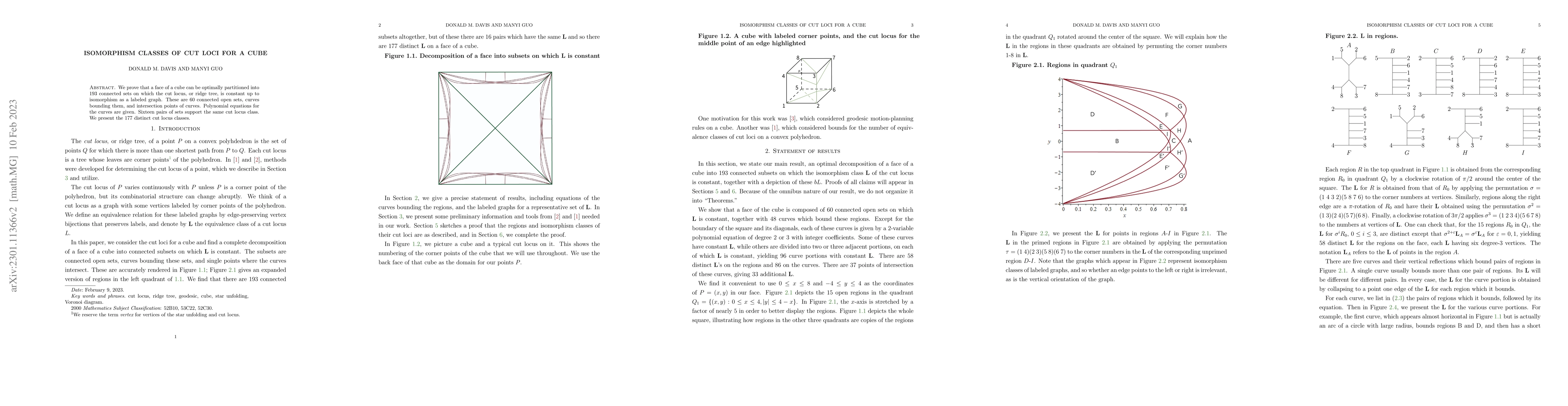 Thumbnail for Isomorphism classes of cut loci for a cube