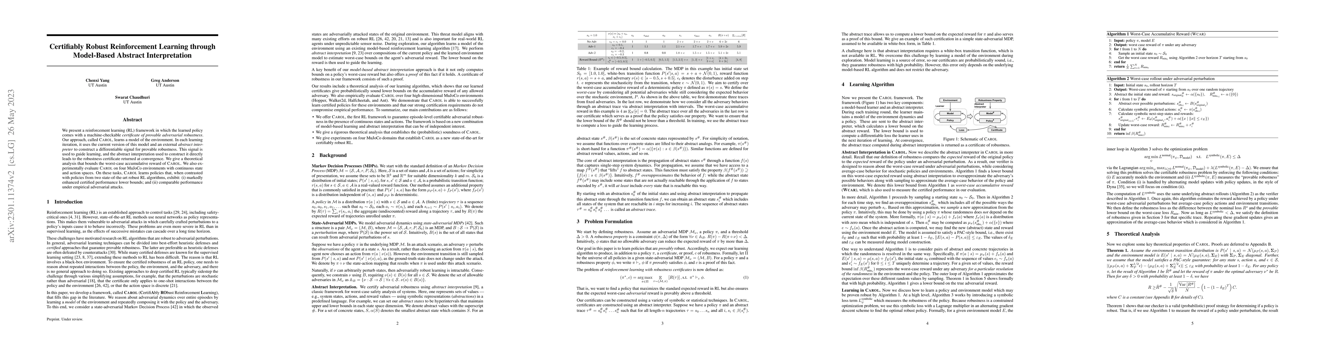 Thumbnail for Certifiably Robust Reinforcement Learning through Model-Based Abstract
  Interpretation