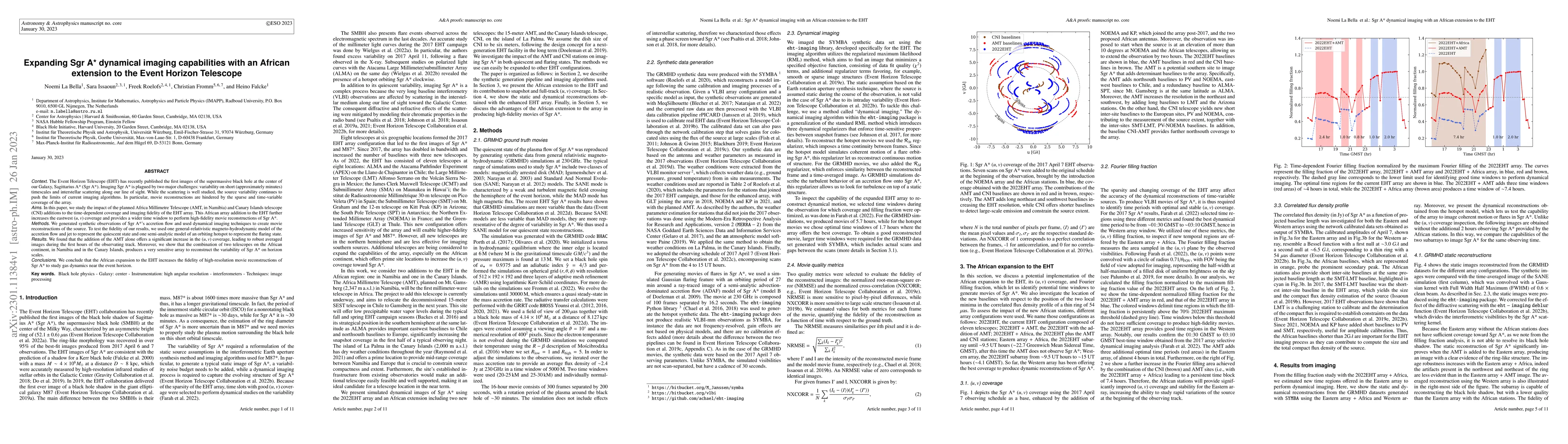 Thumbnail for Expanding Sgr A* dynamical imaging capabilities with an African
  extension to the Event Horizon Telescope