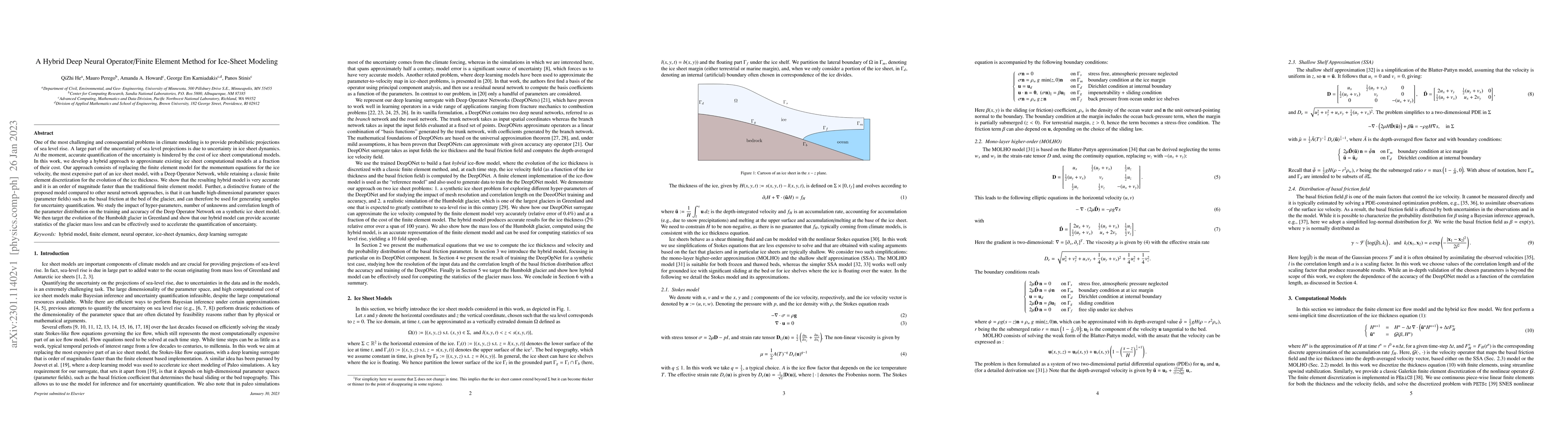 Thumbnail for A Hybrid Deep Neural Operator/Finite Element Method for Ice-Sheet
  Modeling