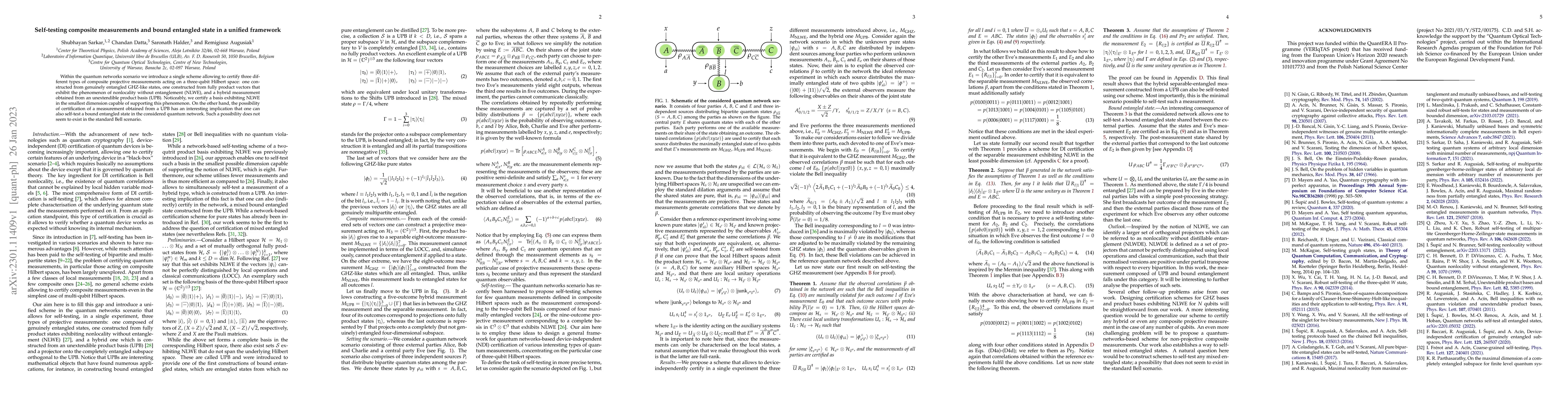 Thumbnail for Self-testing composite measurements and bound entangled state in a
  unified framework