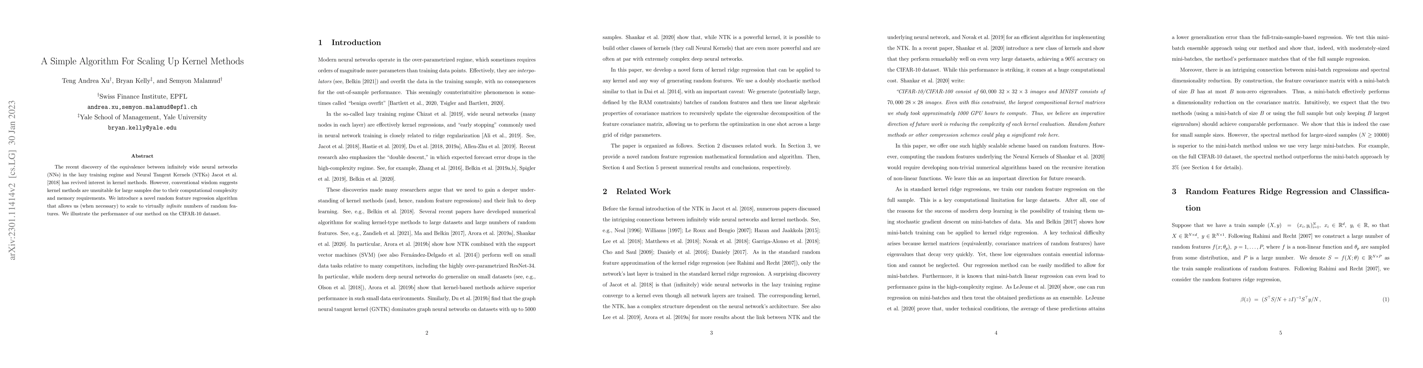 Thumbnail for A Simple Algorithm For Scaling Up Kernel Methods