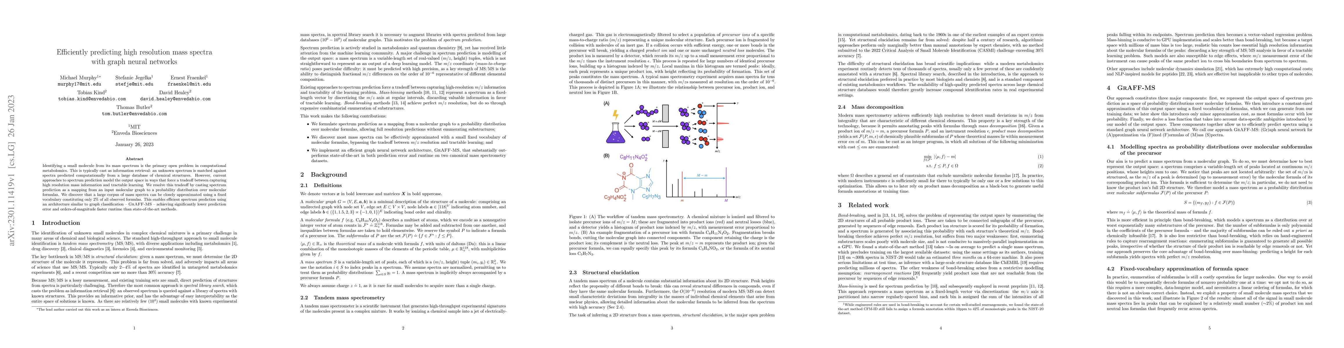 Thumbnail for Efficiently predicting high resolution mass spectra with graph neural
  networks