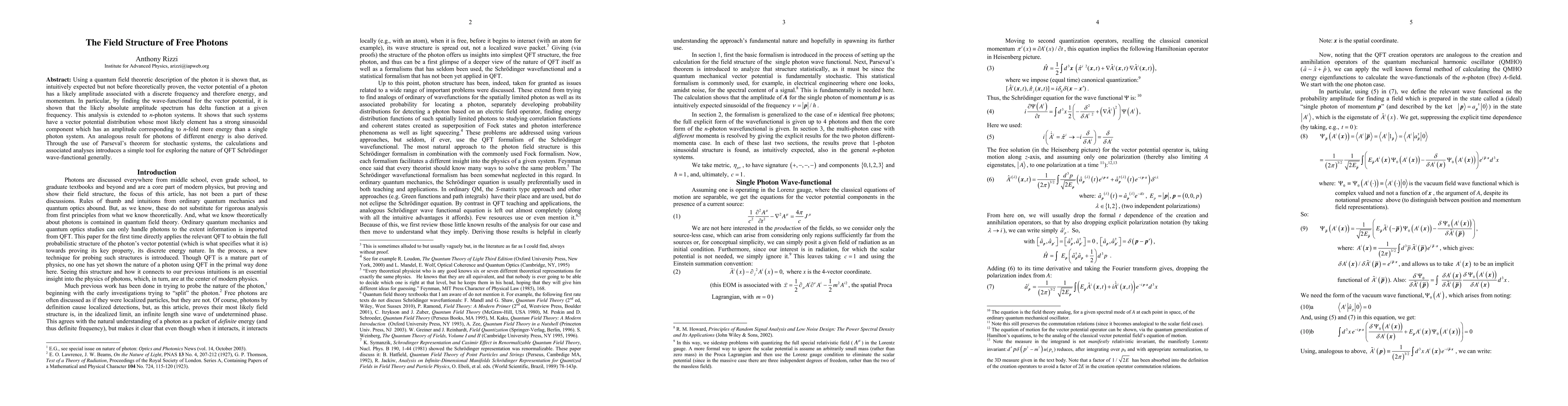 Thumbnail for The Field Structure of Free Photons