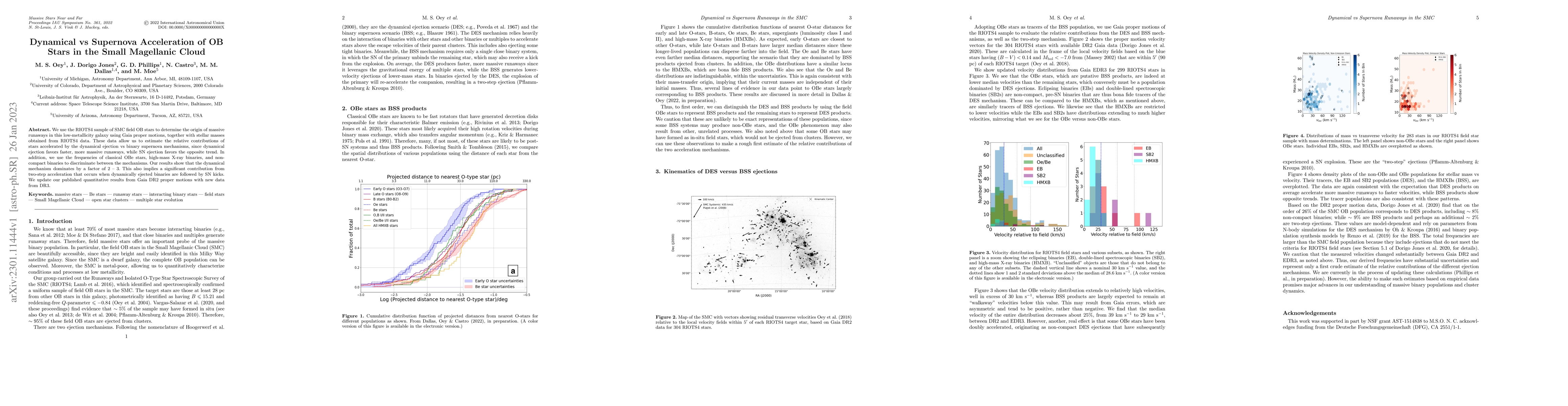 Thumbnail for Dynamical vs Supernova Acceleration of OB Stars in the Small Magellanic
  Cloud