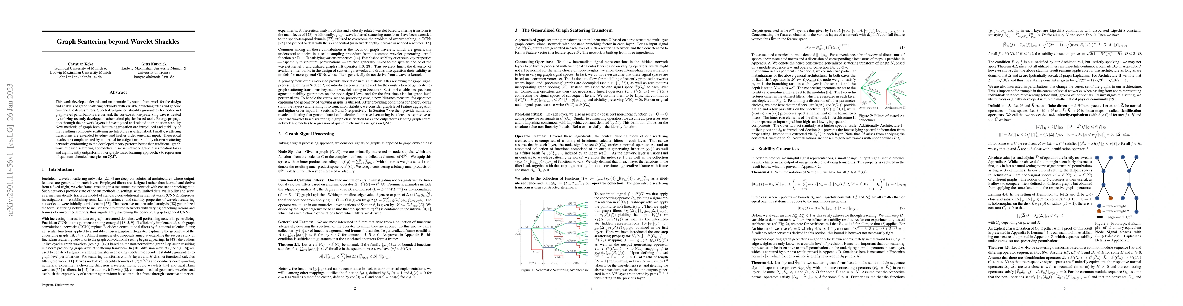 Thumbnail for Graph Scattering beyond Wavelet Shackles