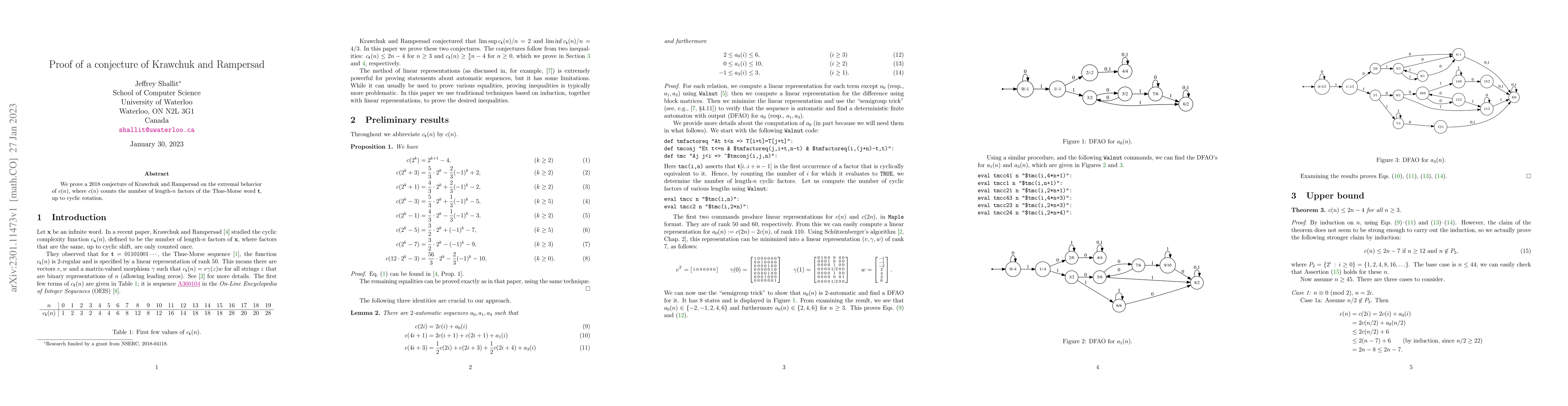 Thumbnail for Proof of a conjecture of Krawchuk and Rampersad