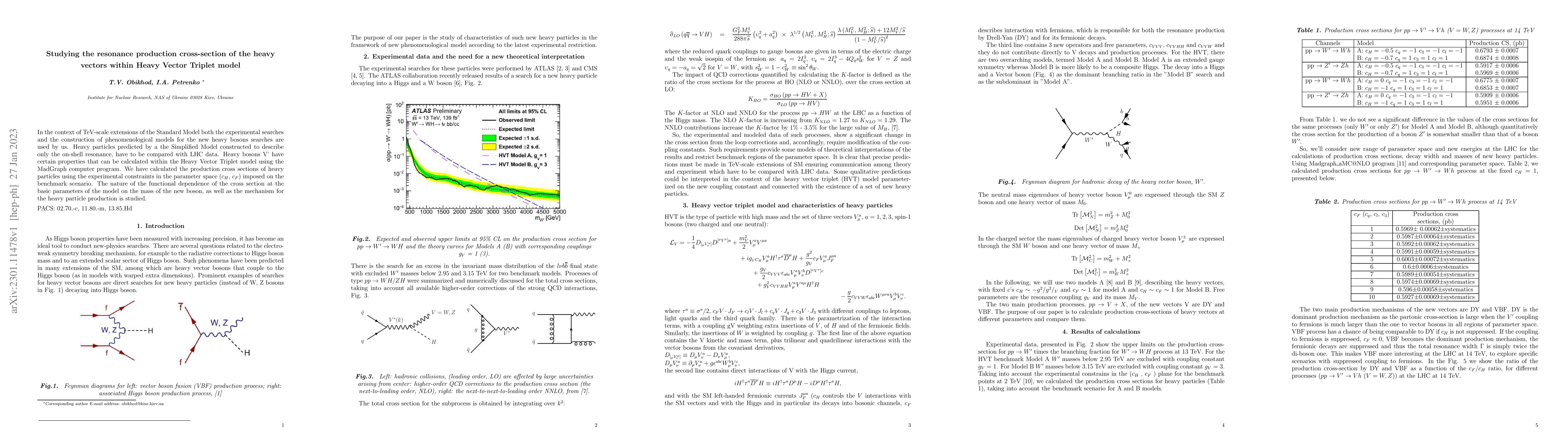 Thumbnail for Studying the resonance production cross-section of the heavy vectors
  within Heavy Vector Triplet model
