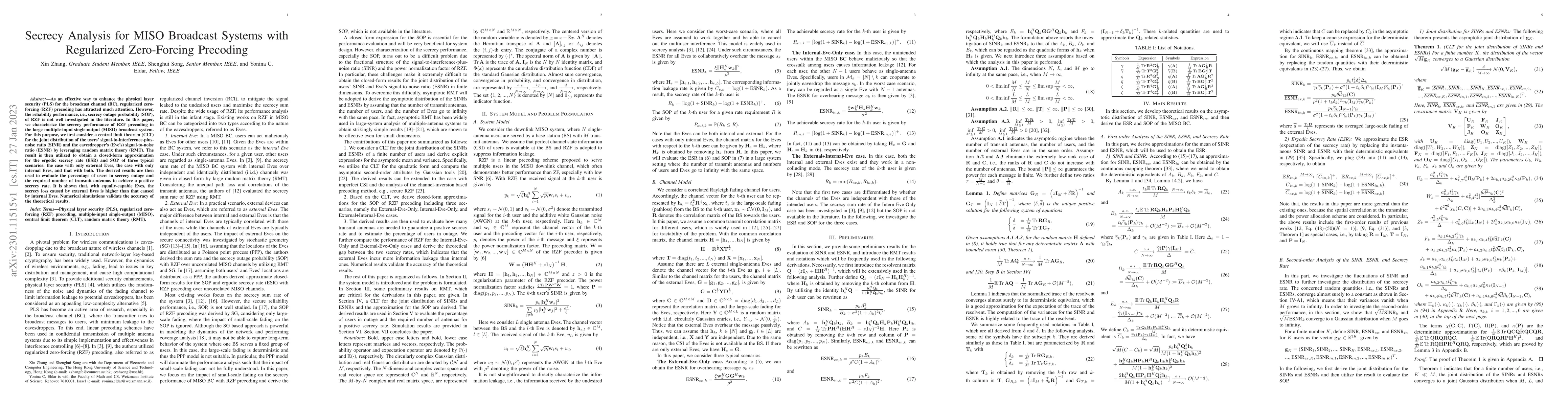 Thumbnail for Secrecy Analysis for MISO Broadcast Systems with Regularized
  Zero-Forcing Precoding