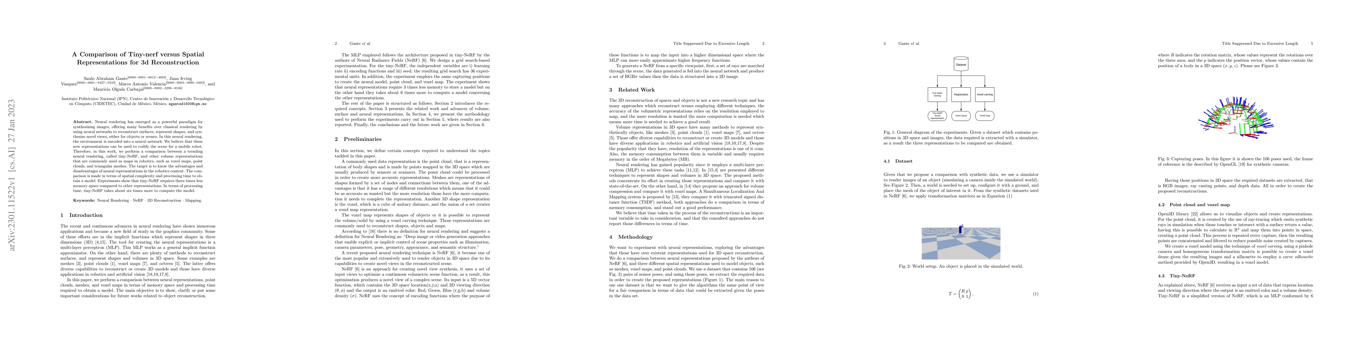 Thumbnail for A Comparison of Tiny-nerf versus Spatial Representations for 3d
  Reconstruction