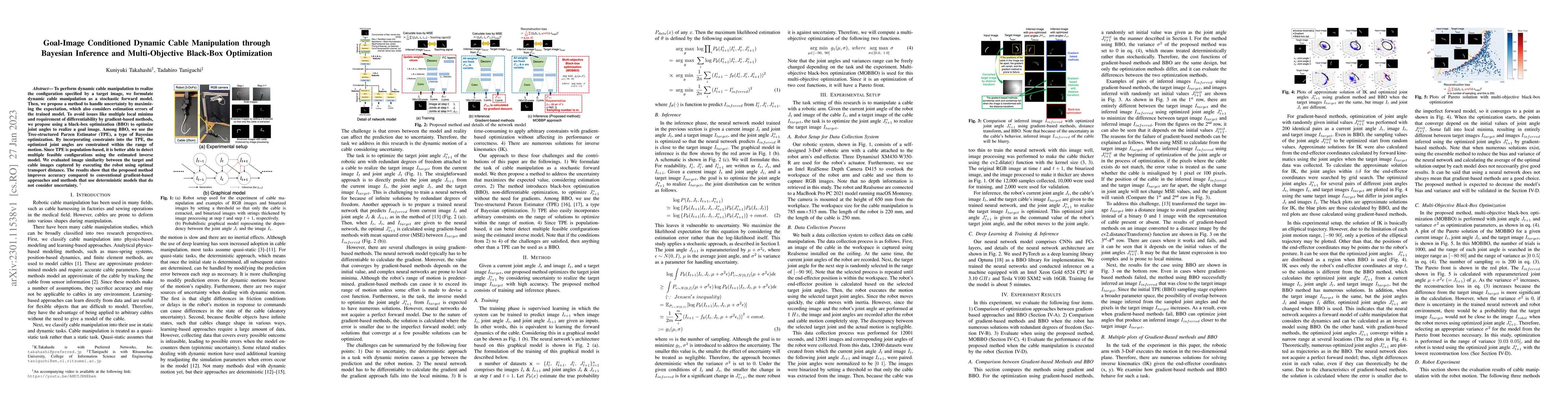 Thumbnail for Goal-Image Conditioned Dynamic Cable Manipulation through Bayesian
  Inference and Multi-Objective Black-Box Optimization