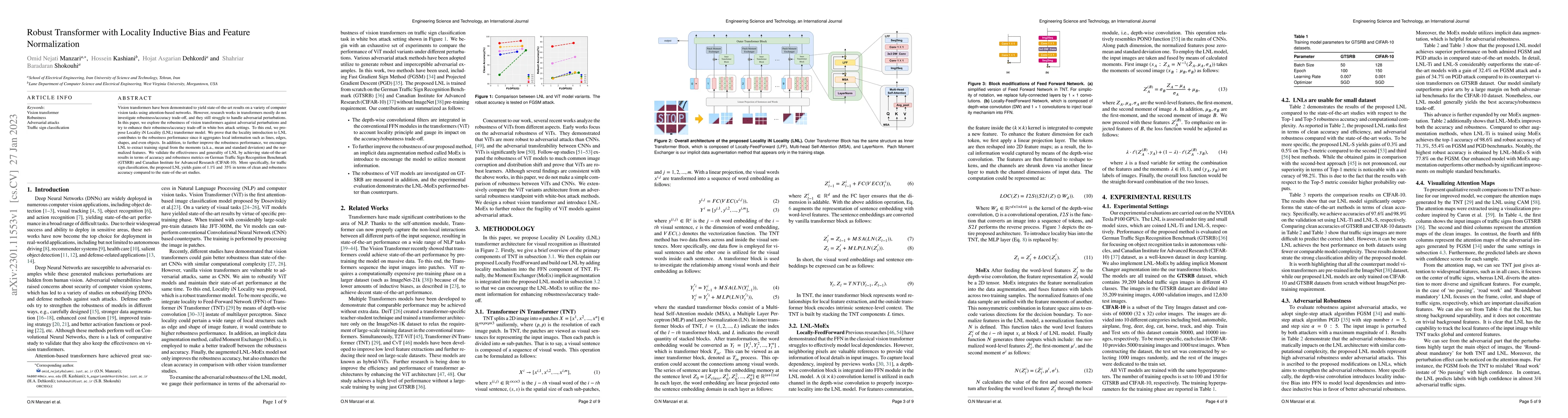 Thumbnail for Robust Transformer with Locality Inductive Bias and Feature
  Normalization