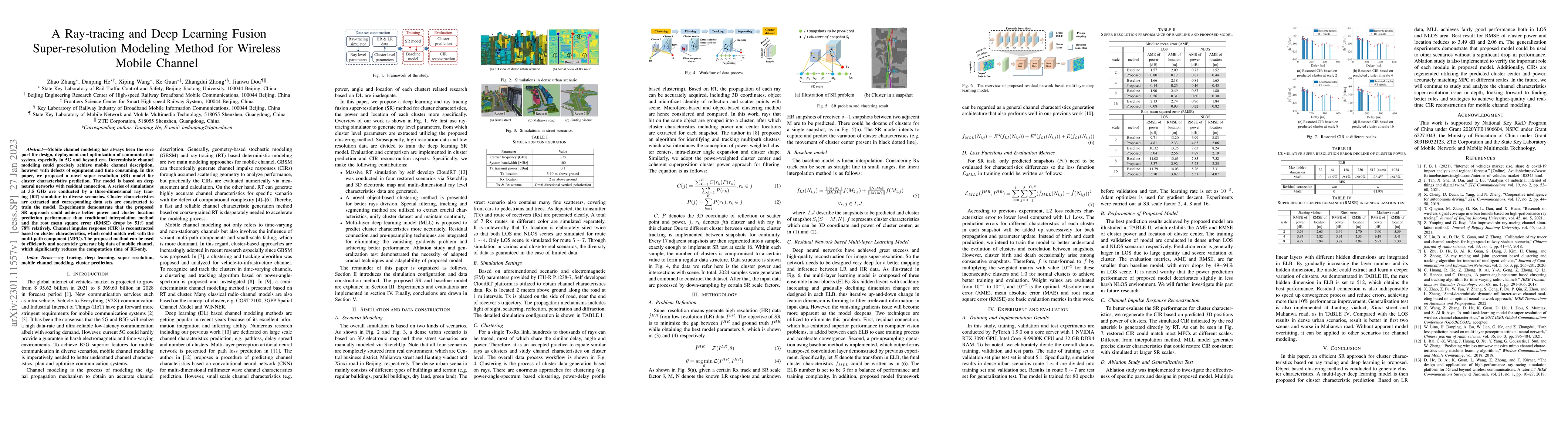 Thumbnail for A Ray-tracing and Deep Learning Fusion Super-resolution Modeling Method
  for Wireless Mobile Channel
