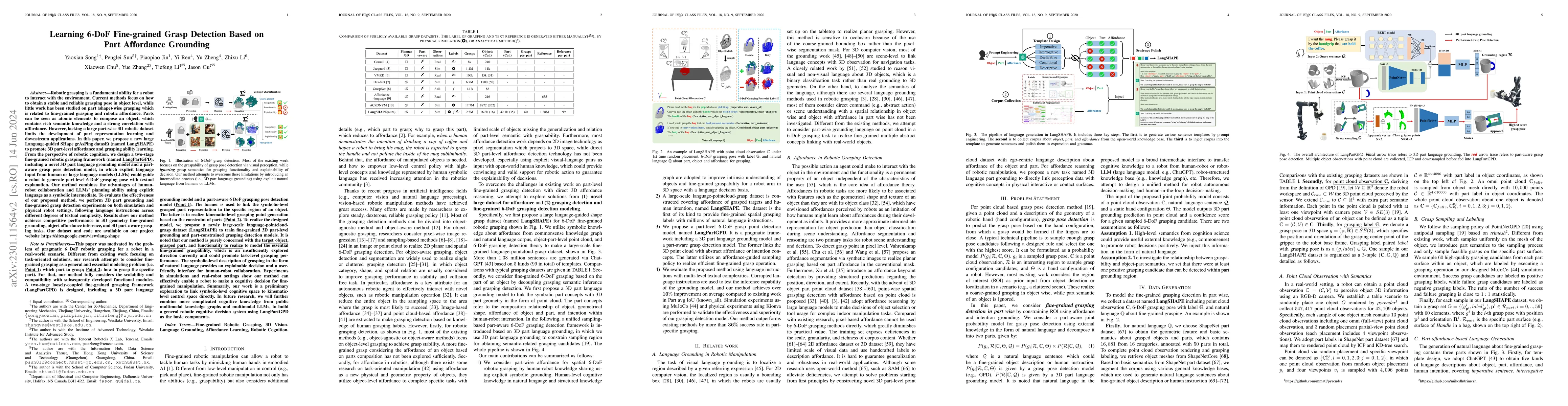 Thumbnail for Learning 6-DoF Fine-grained Grasp Detection Based on Part Affordance
  Grounding