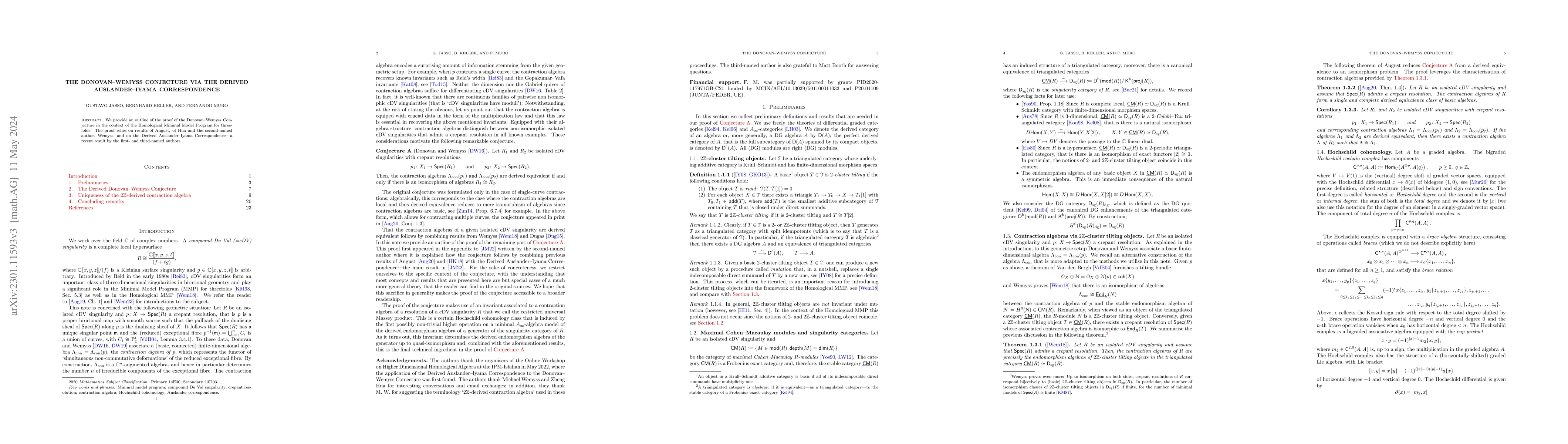 Thumbnail for The Donovan--Wemyss Conjecture via the Derived Auslander--Iyama
  Correspondence