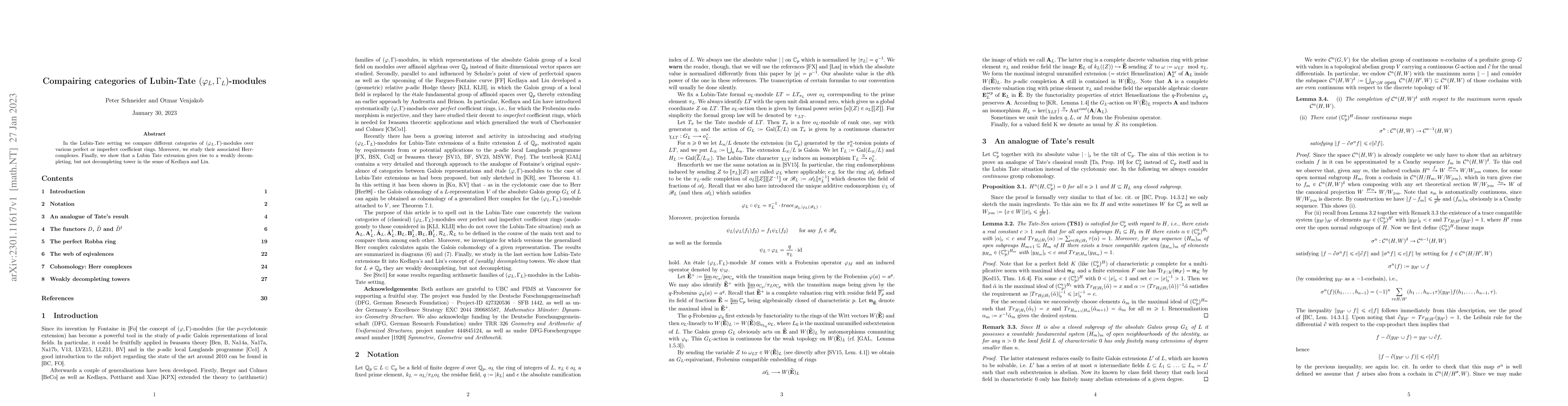 Thumbnail for Compairing categories of Lubin-Tate $(\varphi_L,\Gamma_L)$-modules