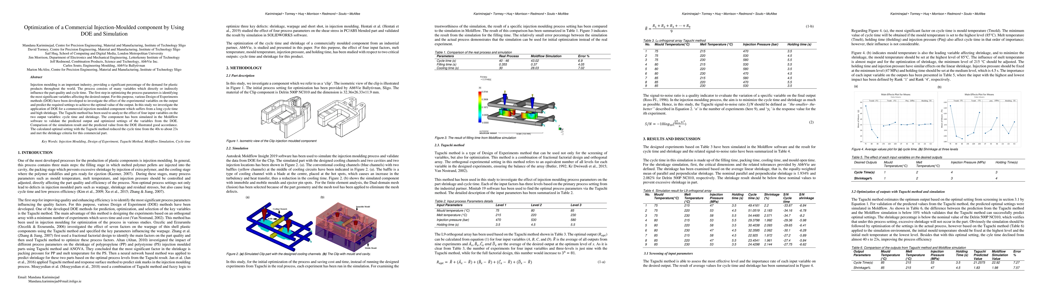 Thumbnail for Optimization of a Commercial Injection-Moulded component by Using DOE
  and Simulation