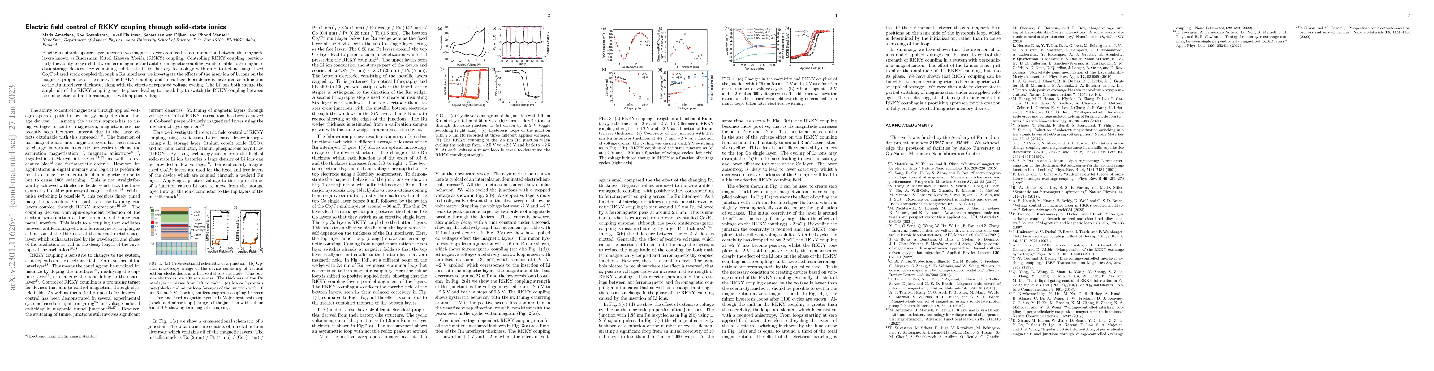 Thumbnail for Electric field control of RKKY coupling through solid-state ionics