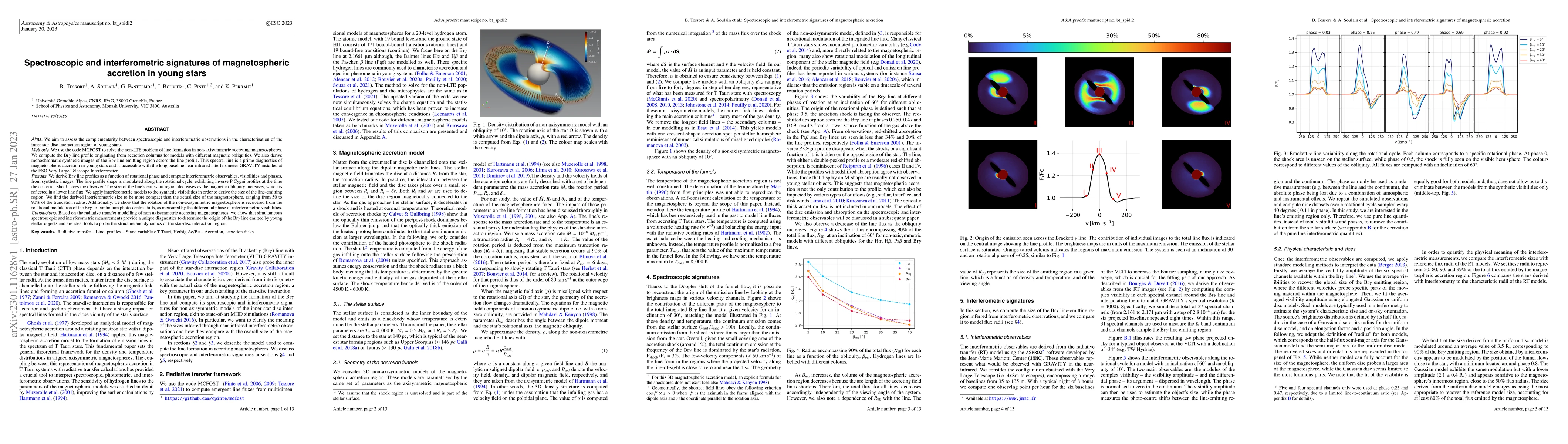 Thumbnail for Spectroscopic and interferometric signatures of magnetospheric accretion
  in young stars
