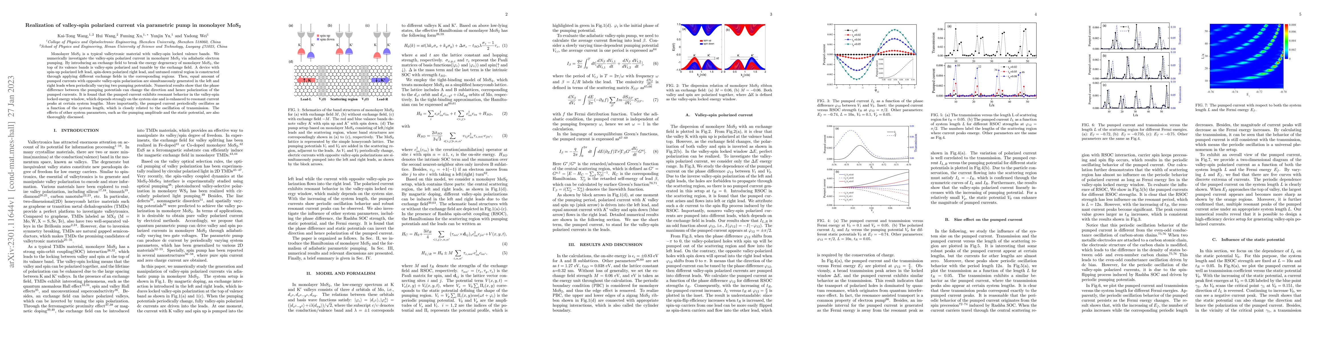 Thumbnail for Realization of valley-spin polarized current via parametric pump in
  monolayer $\rm MoS_2$