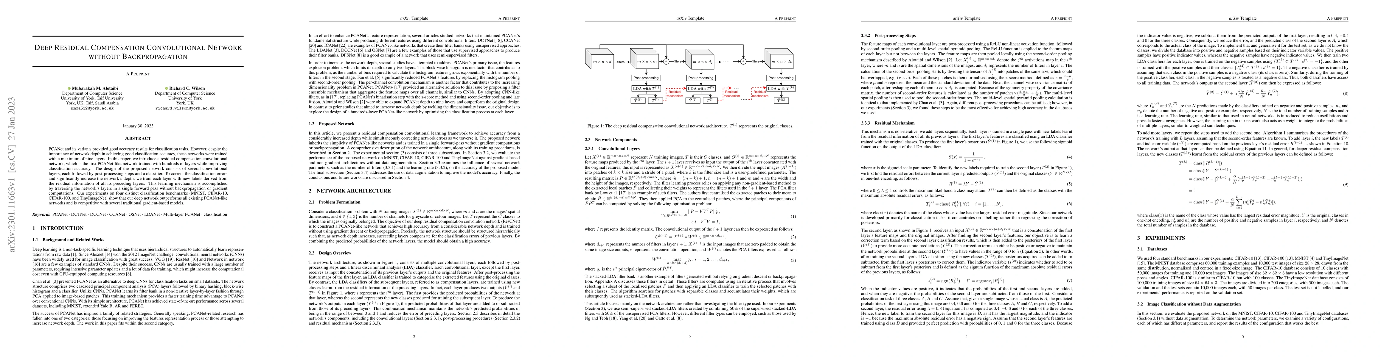 Thumbnail for Deep Residual Compensation Convolutional Network without Backpropagation
