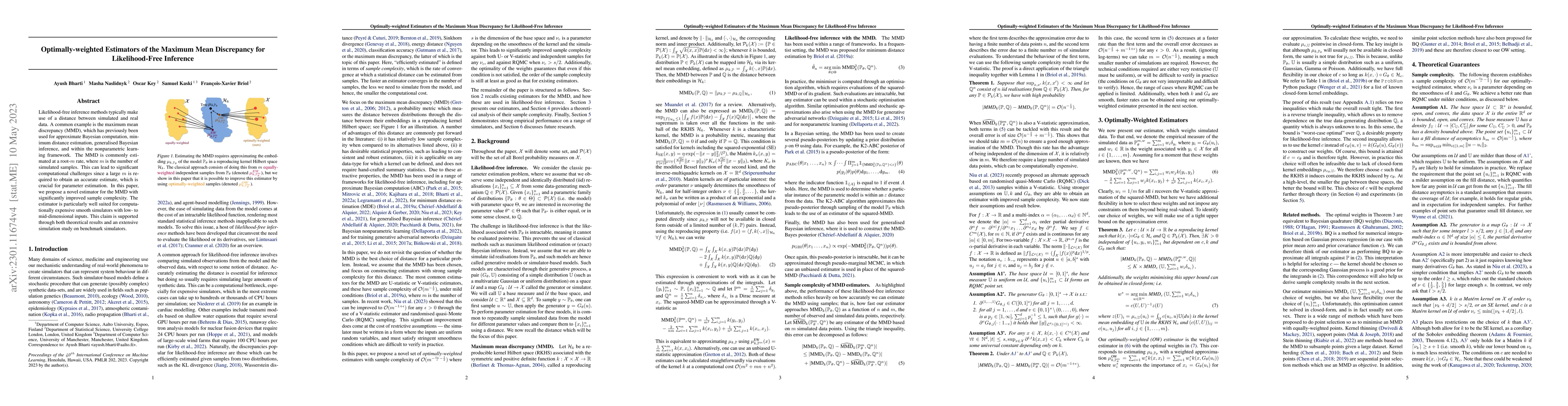 Thumbnail for Optimally-Weighted Estimators of the Maximum Mean Discrepancy for
  Likelihood-Free Inference