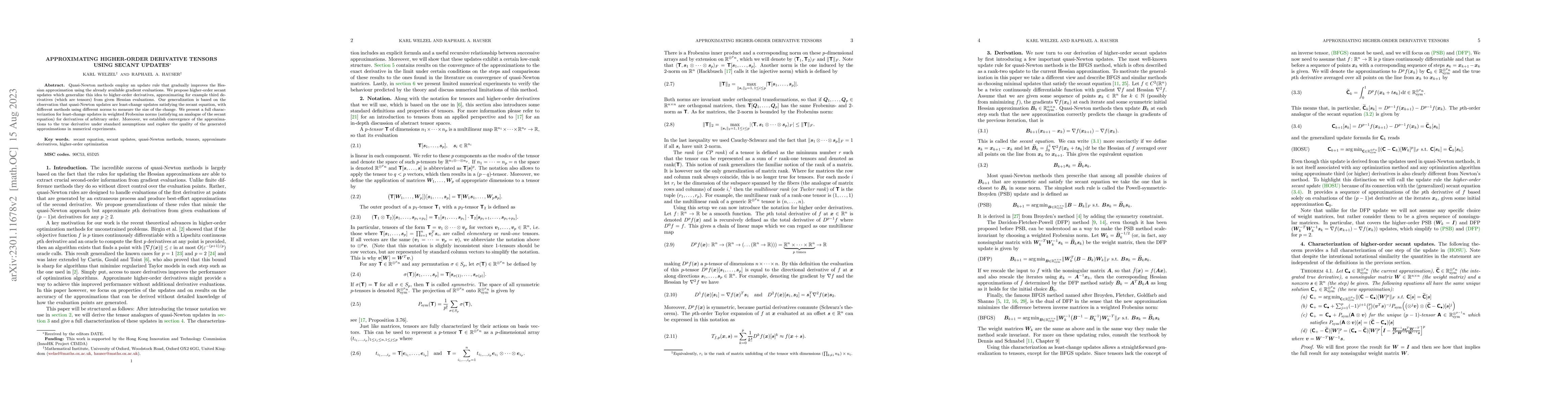 Thumbnail for Approximating Higher-Order Derivative Tensors Using Secant Updates