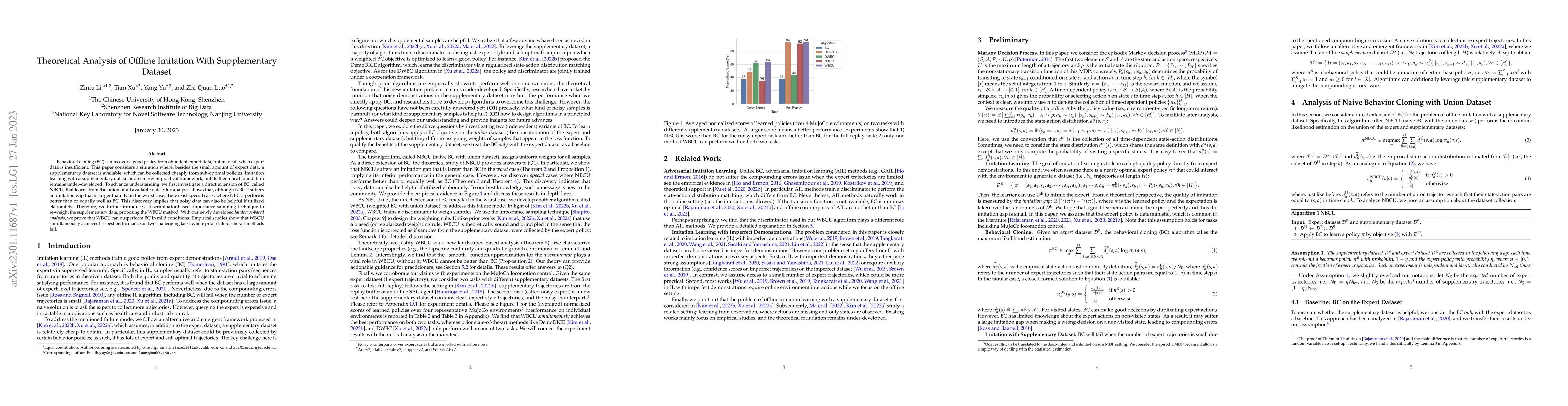 Thumbnail for Theoretical Analysis of Offline Imitation With Supplementary Dataset