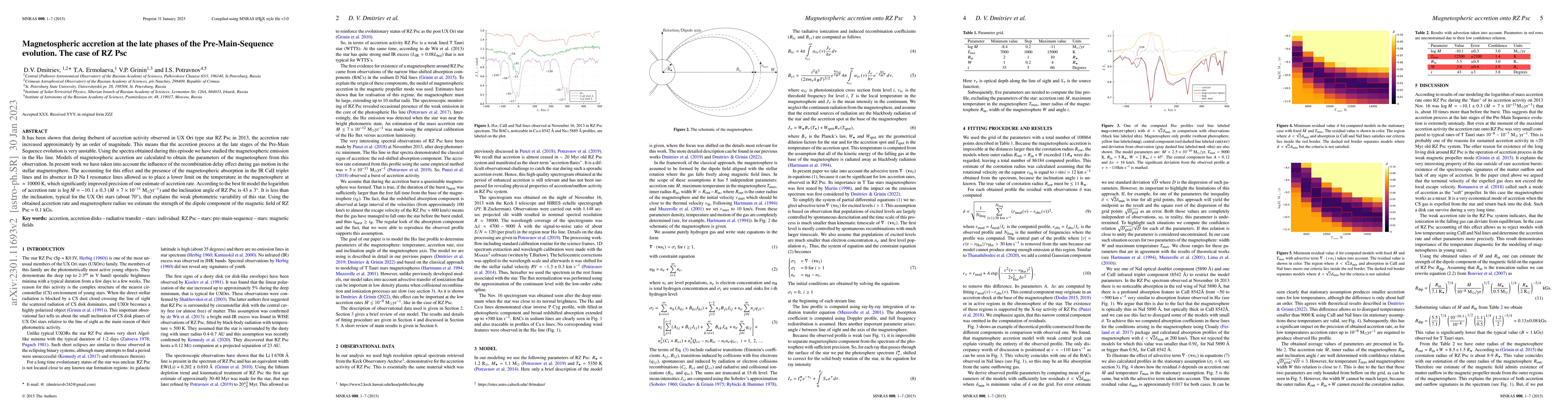 Thumbnail for Magnetospheric accretion at the late phases of the Pre-Main-Sequence
  evolution. The case of RZ Psc