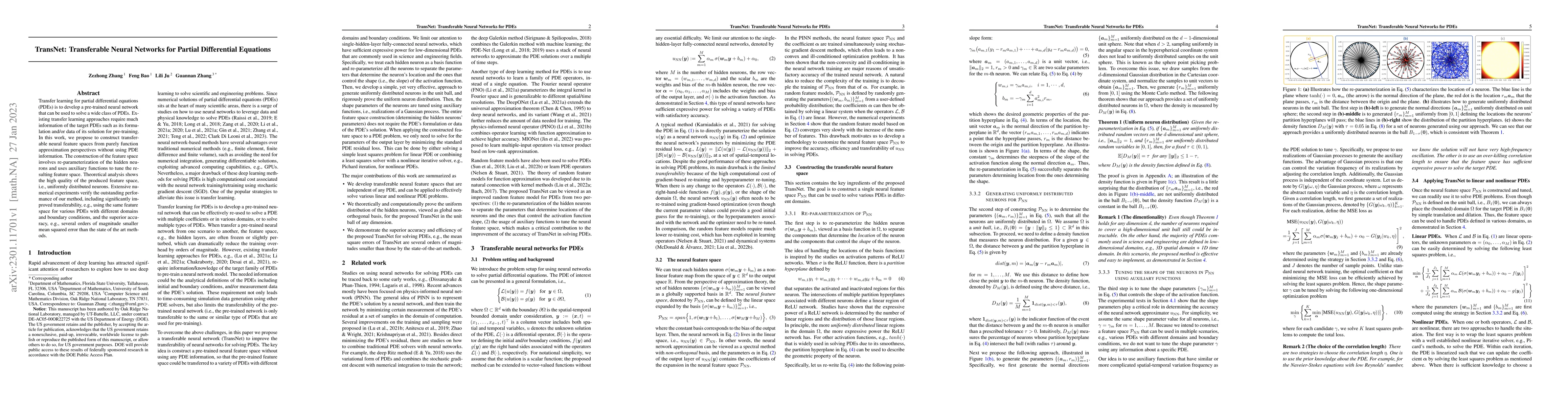 Thumbnail for TransNet: Transferable Neural Networks for Partial Differential
  Equations