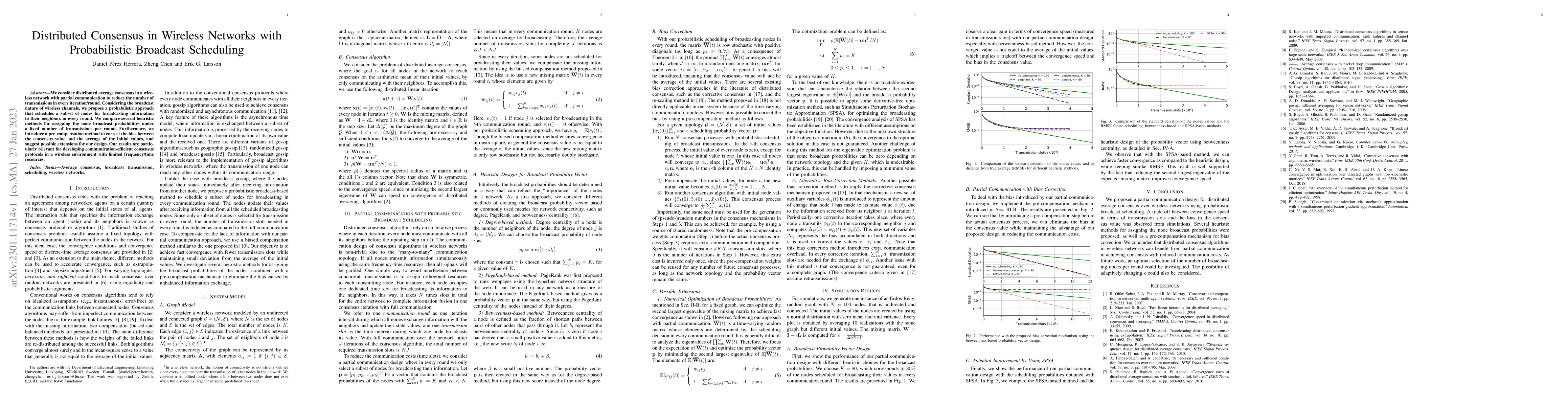 Thumbnail for Distributed Consensus in Wireless Networks with Probabilistic Broadcast
  Scheduling