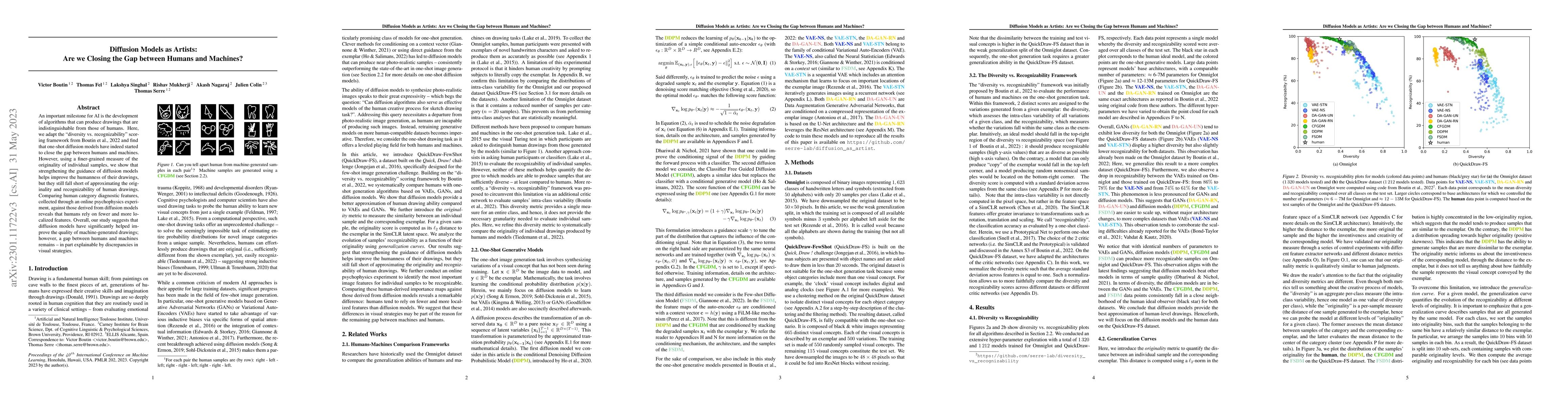Thumbnail for Diffusion Models as Artists: Are we Closing the Gap between Humans and
  Machines?