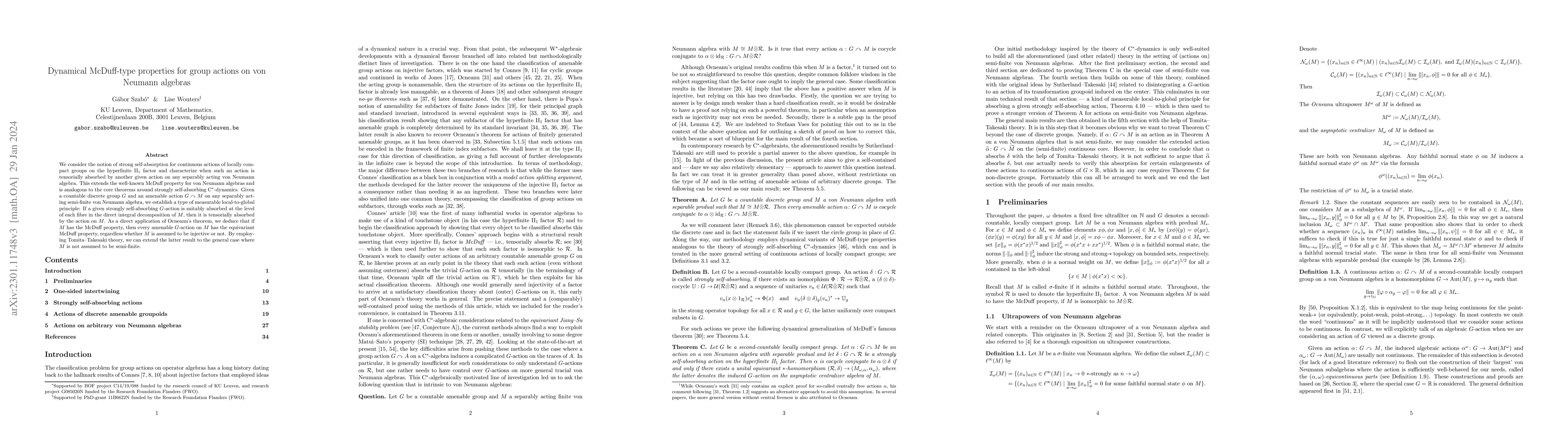 Thumbnail for Dynamical McDuff-type properties for group actions on von Neumann
  algebras