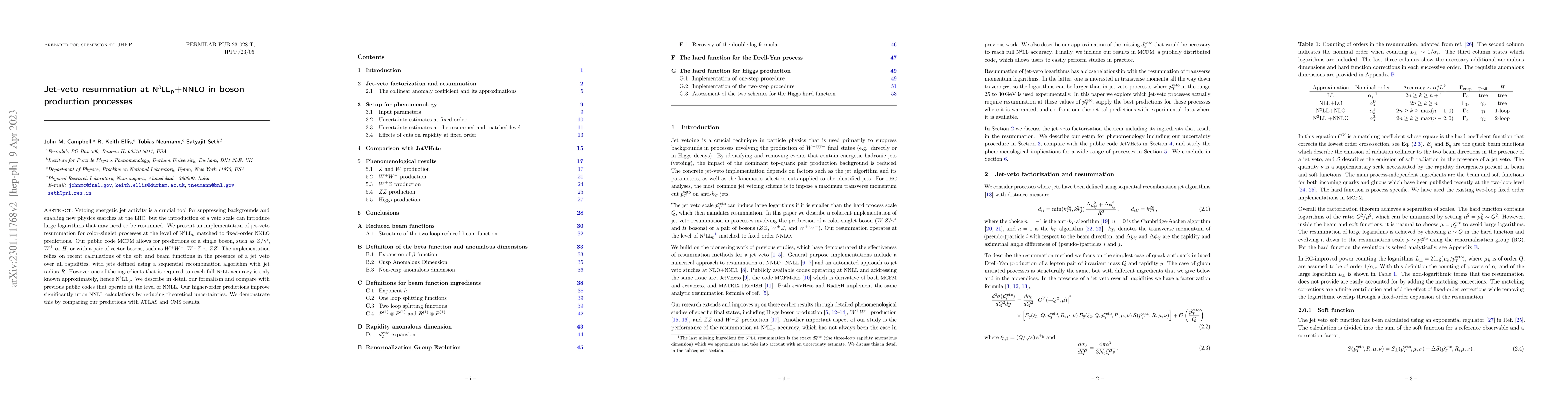 Thumbnail for Jet-veto resummation at N$^3$LL$_\text{p}$+NNLO in boson production
  processes