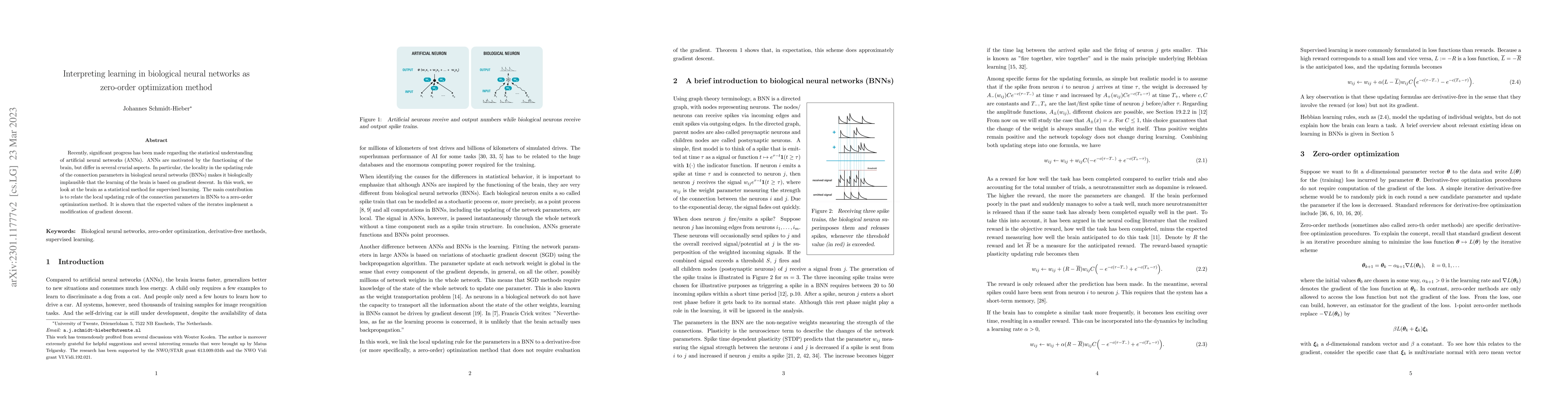 Thumbnail for Interpreting learning in biological neural networks as zero-order
  optimization method