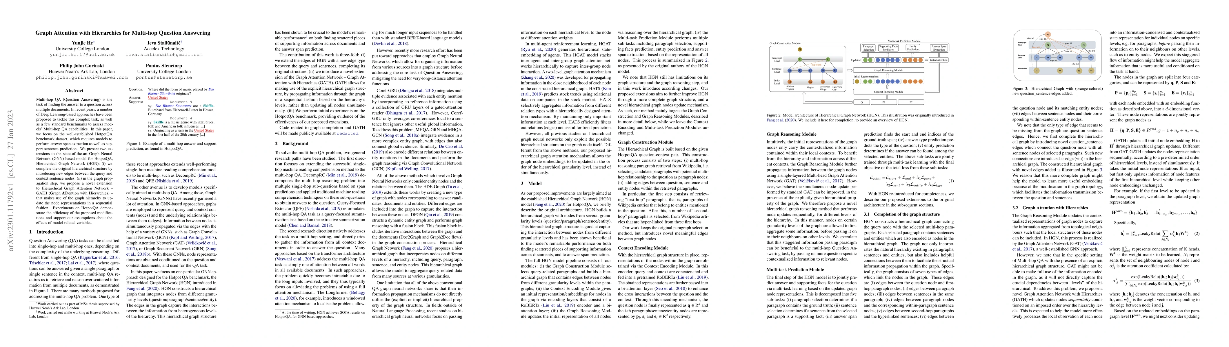 Thumbnail for Graph Attention with Hierarchies for Multi-hop Question Answering