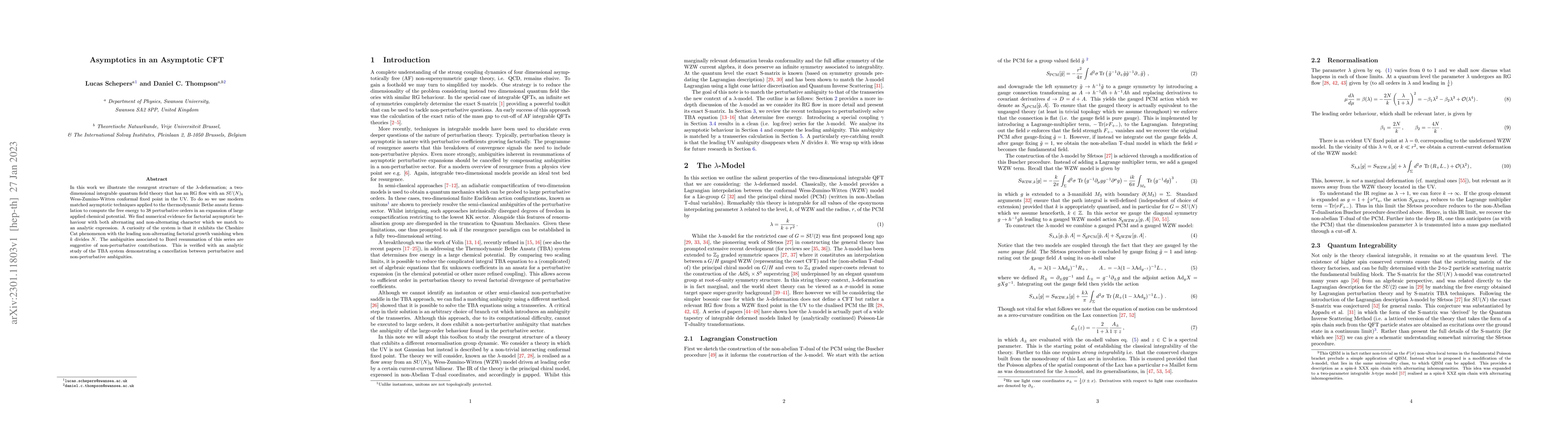 Thumbnail for Asymptotics in an Asymptotic CFT