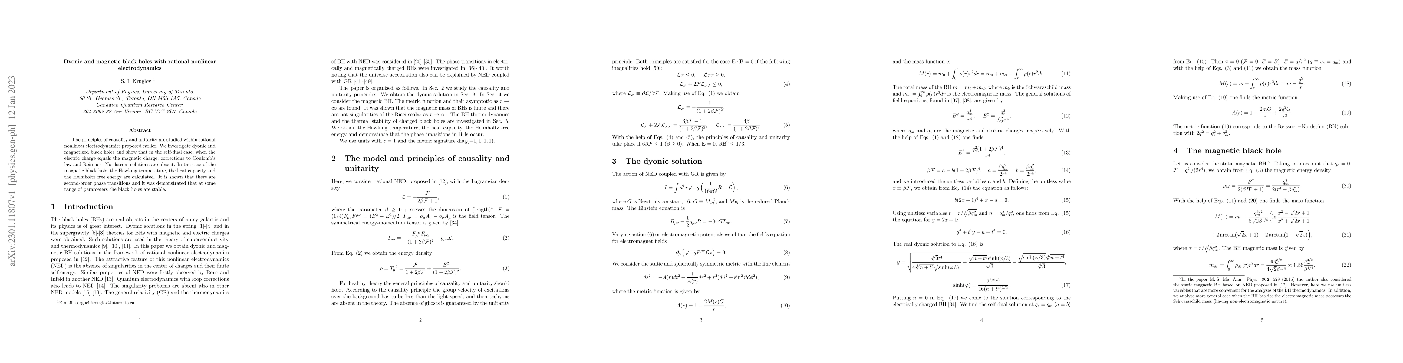 Thumbnail for Dyonic and magnetic black holes with rational nonlinear electrodynamics
